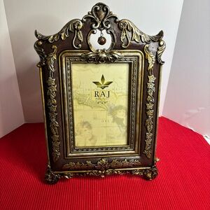 Raj Ornate Brown and Gold Picture Frame